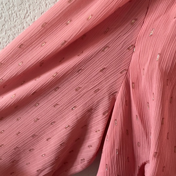 Express pink long sleeve blouse ruched bottom - Picture 5 of 5